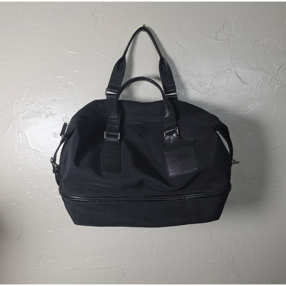 HOBO International Black All Weather Weekender Duffle Bag Tote Two Compartment